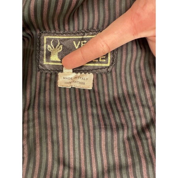 Vera Pelle Leather Jacket Women’s Black Zip Up Made In Italy Size 44 - Picture 4 of 12